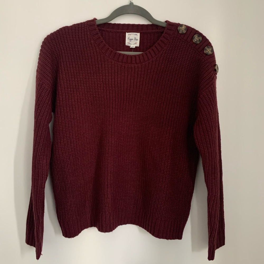 Burgundy Waffle Pullover 💜